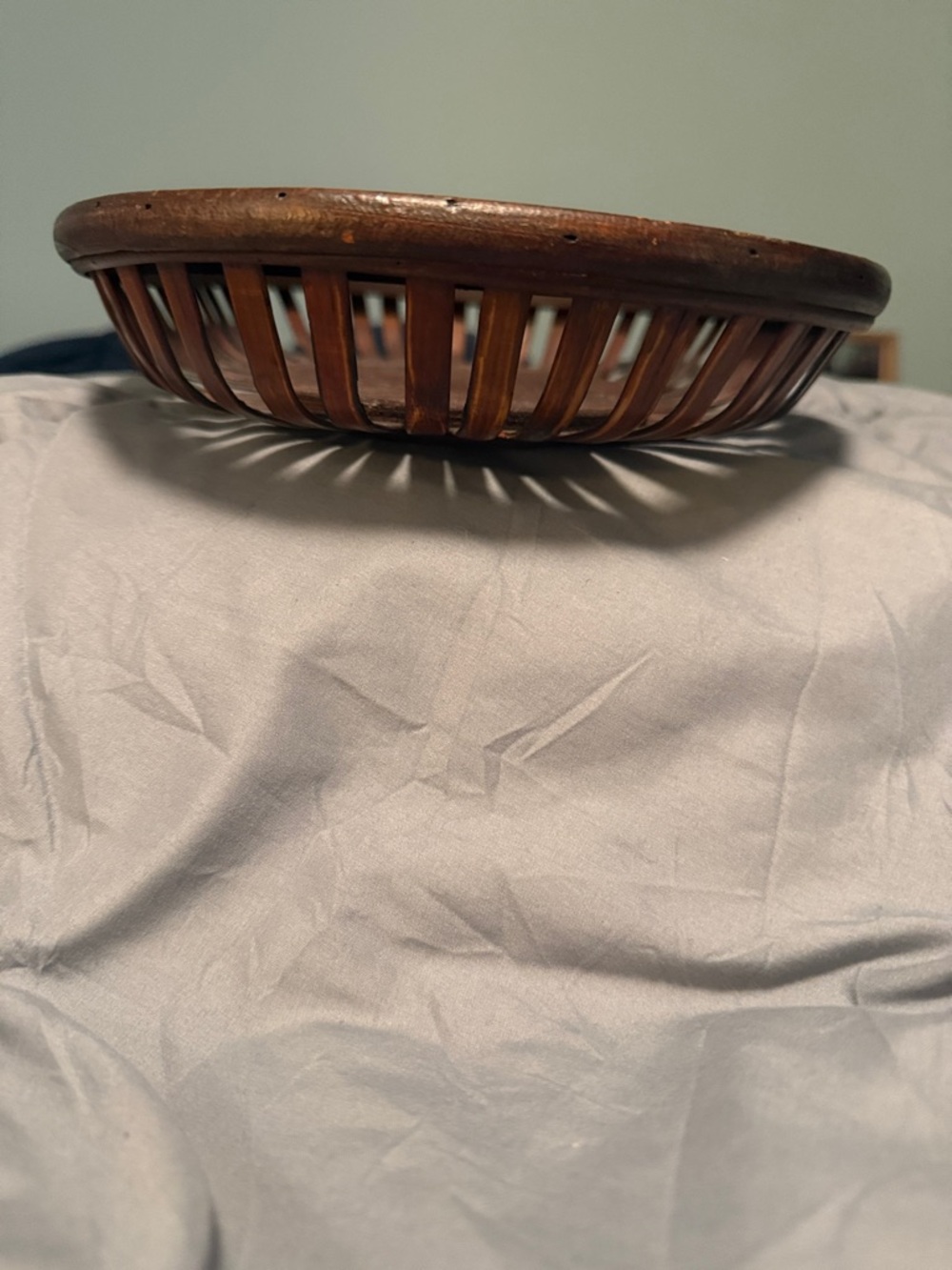 Wooden Decorative Oval Basket - Warm Mahogany Tone - Picture 6 of 8